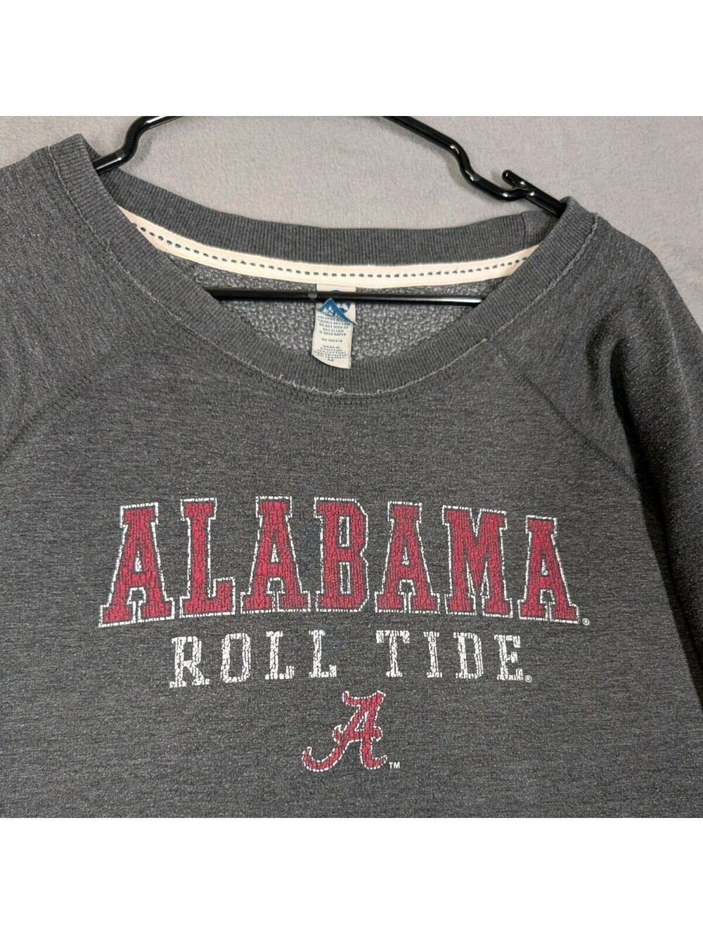 New Agenda Womens M Gray Alabama Crimson Tide Roll Tide NCAA Sweatshirt Pullover